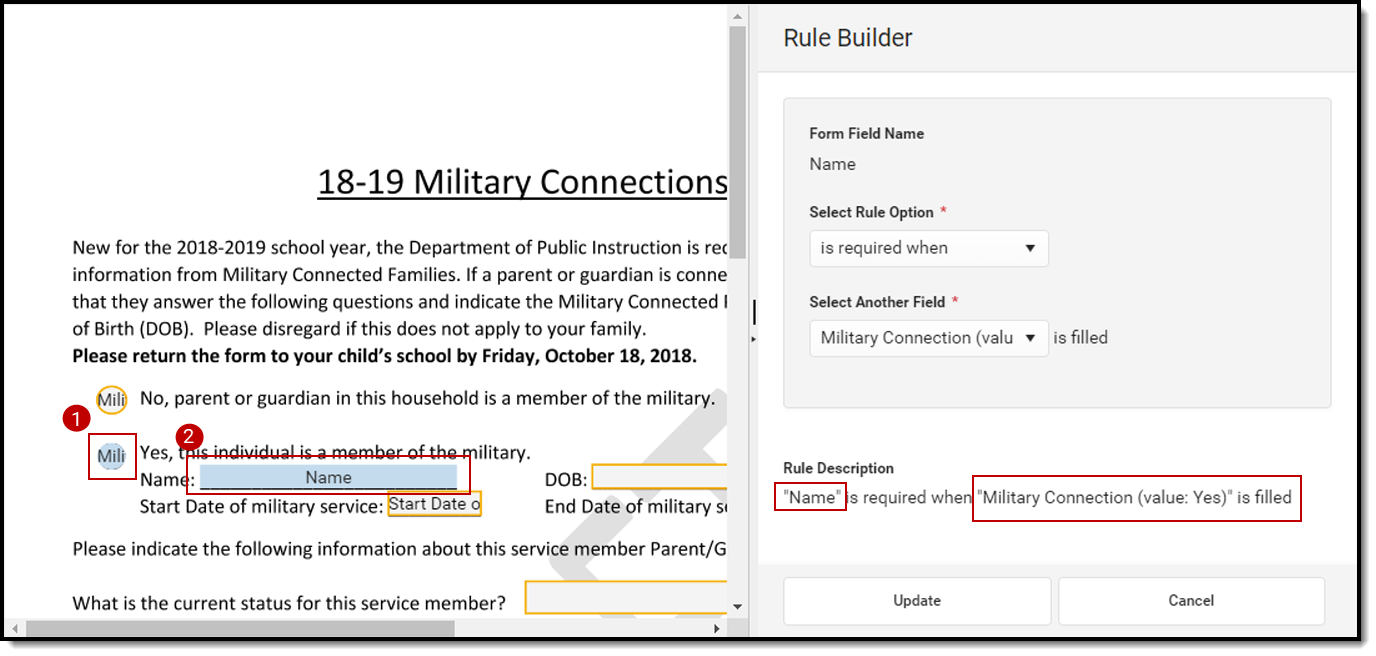 Image of form with conditional rule example